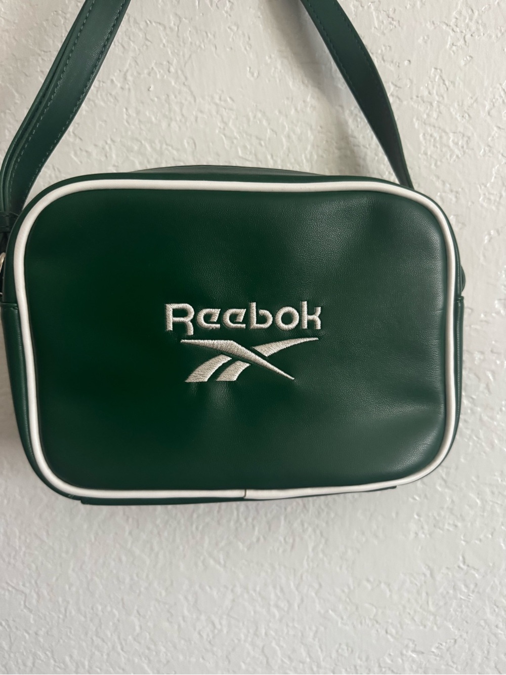 Reebok Green White Retro Crossbody Camera Bag Y2K